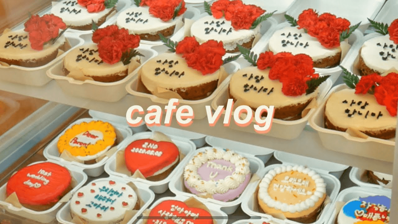 Cafe Vlog in Korea. Make flower cake./Korean-style coffee shop thumbnail