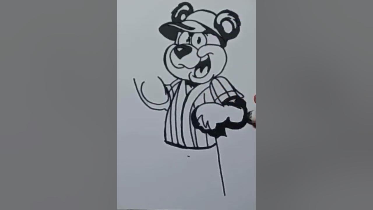 Draw Grafiti baseball bear #shorts thumbnail