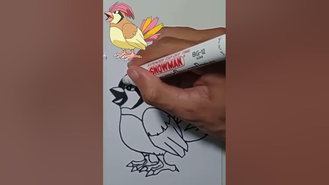 DRAW PIDGEOTTO POKEMON #shorts thumbnail