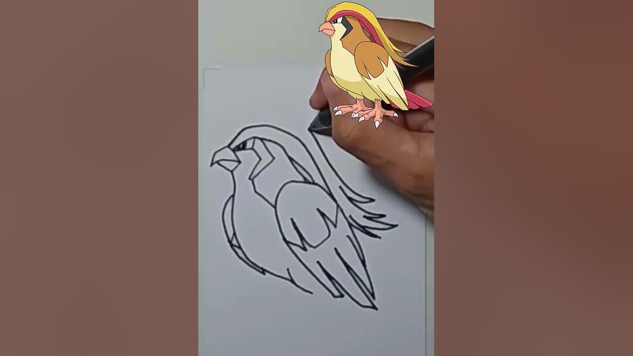 DRAW PIDGEOT POKEMON #shorts thumbnail