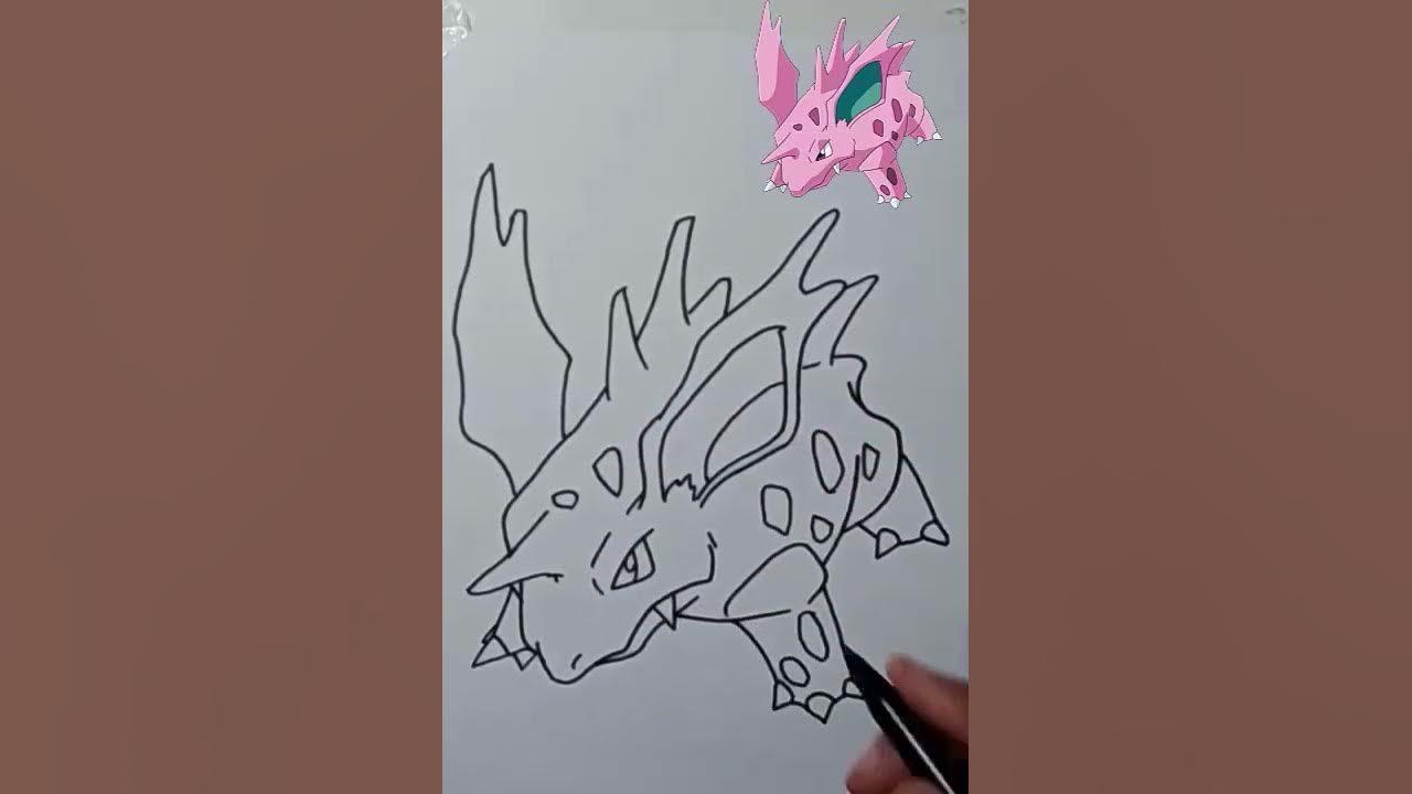 DRAW POKEMON NIDORINO #shorts thumbnail