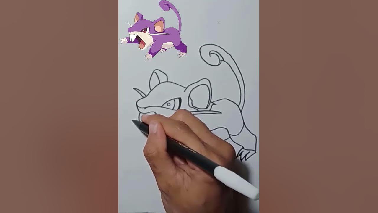 DRAW RATTATA POKEMON  #shorts thumbnail