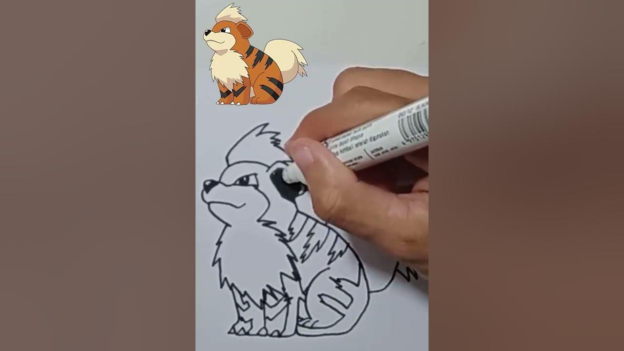 DRAWING POKEMON GROWLITHE #shorts thumbnail