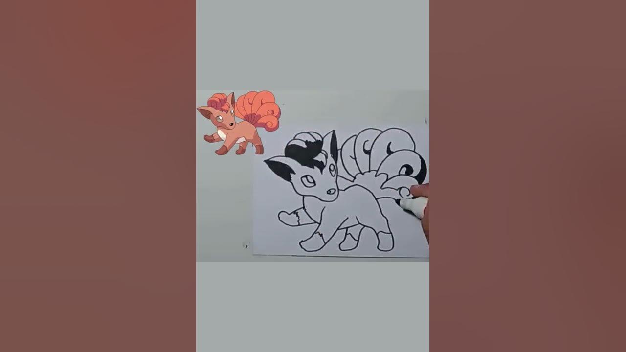 Draw Pokemon VULPIX #shorts thumbnail