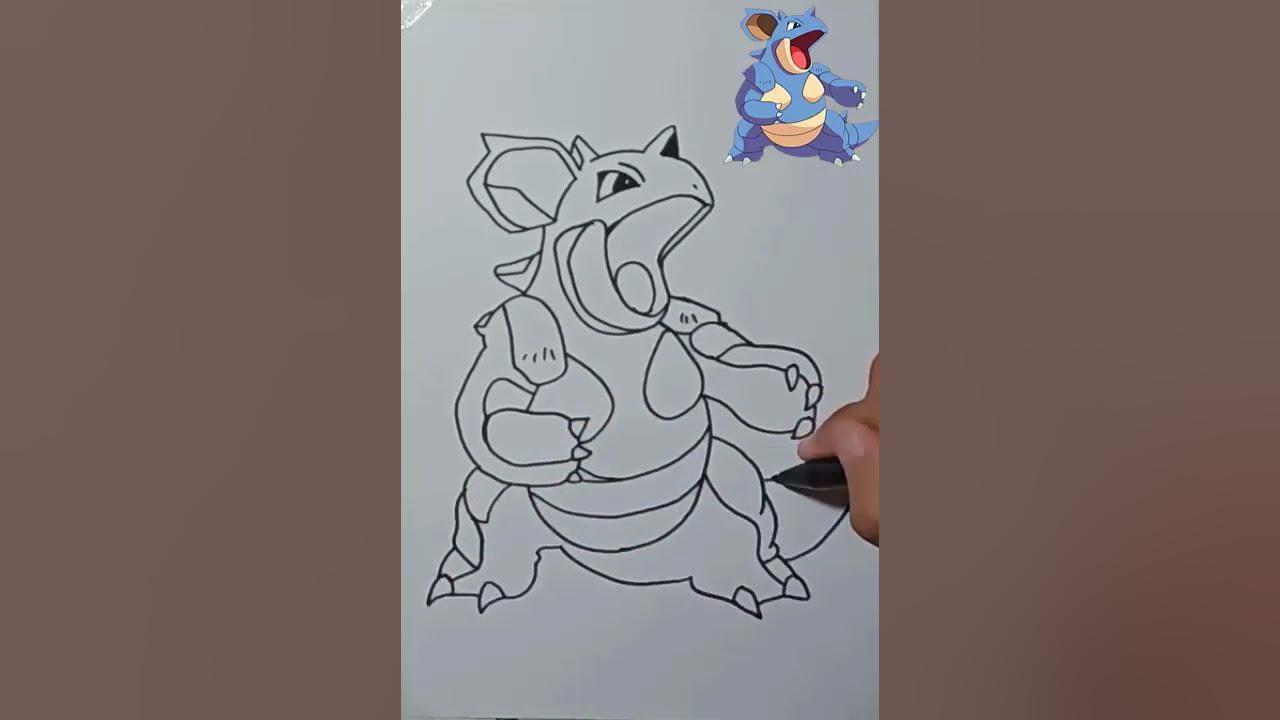 Drawing Pokemon NIDOQUEEN #shorts thumbnail