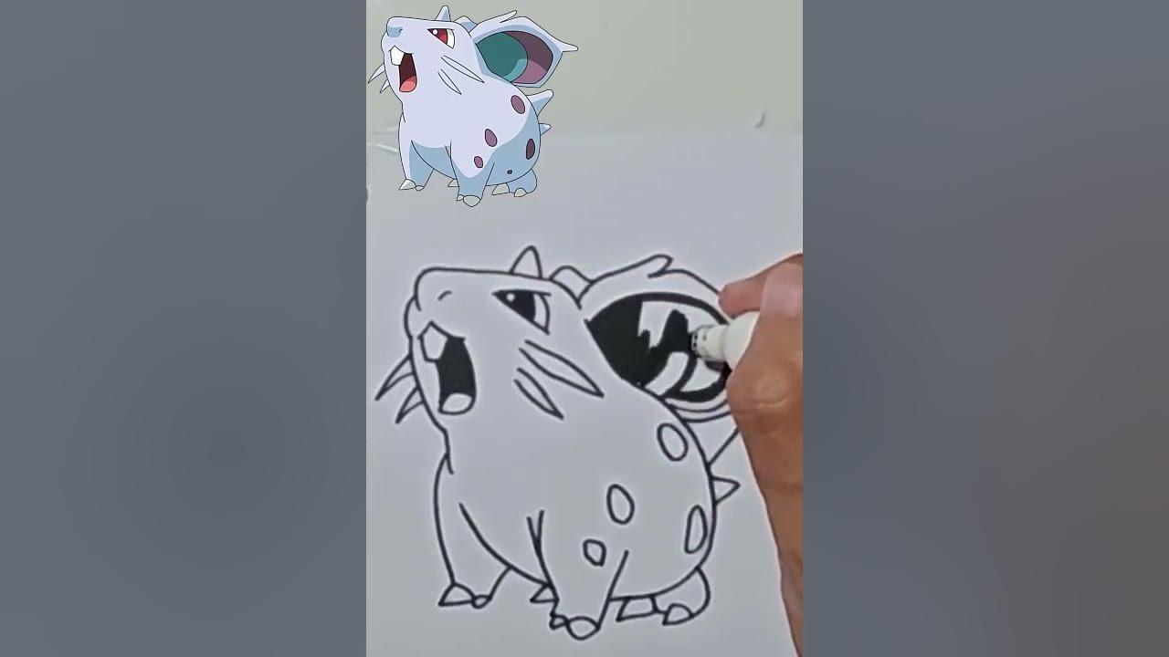 Drawing Pokemon NIDORAN #shorts thumbnail