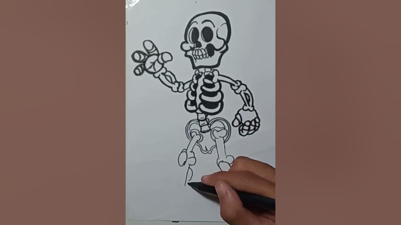 cara Menggambar Grafity Karakter Cartoon Skeleton thumbnail