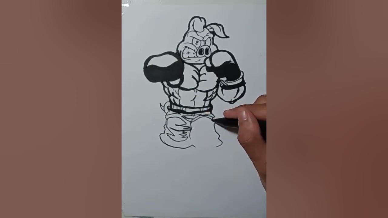 Cara Menggambar Grafity Karakter babi boxer thumbnail