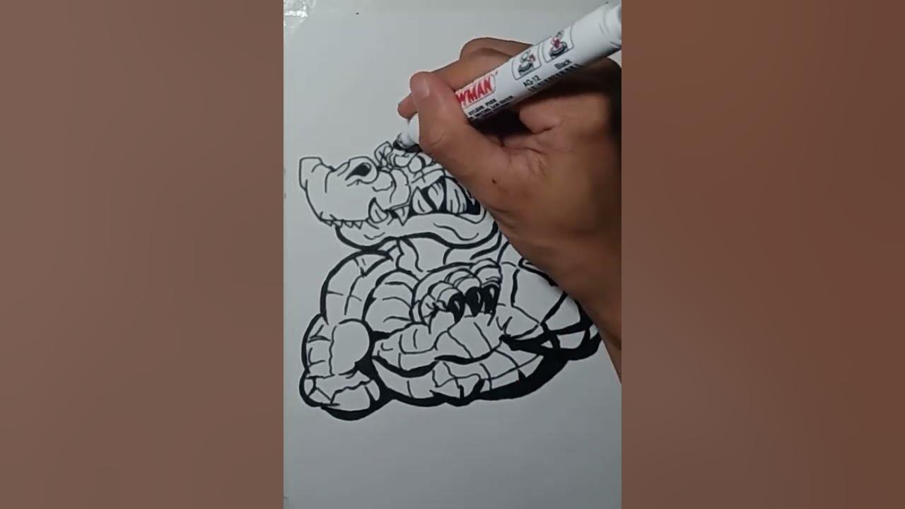 Cara Menggambar Grafity Karakter maskot buaya thumbnail