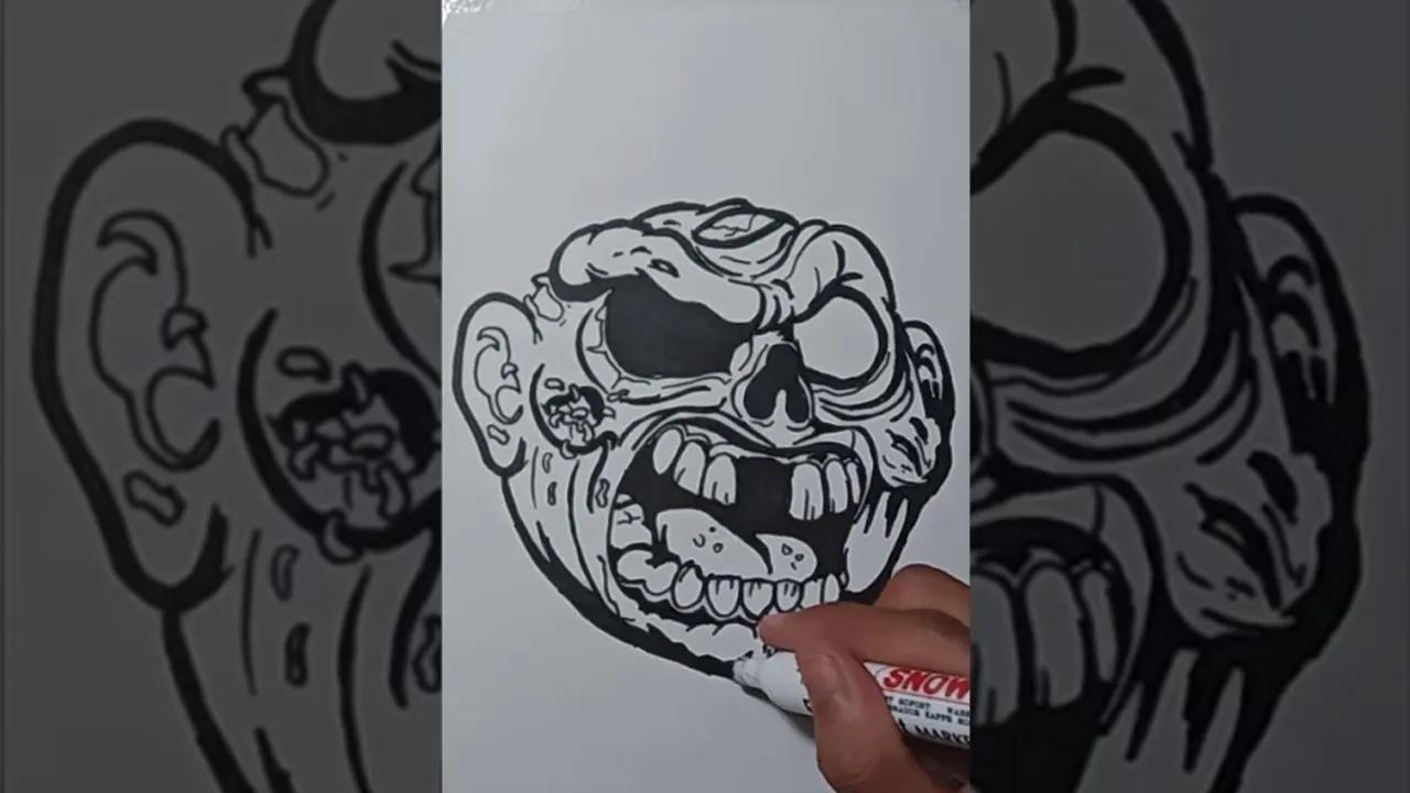 Menggambar Grafity Karakter Kepala Zombie #9 thumbnail