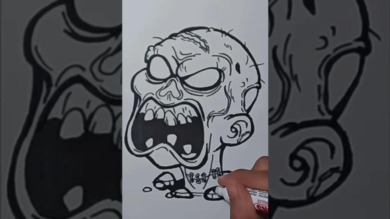 Menggambar Grafity Karakter Kepala Zombie #6 thumbnail