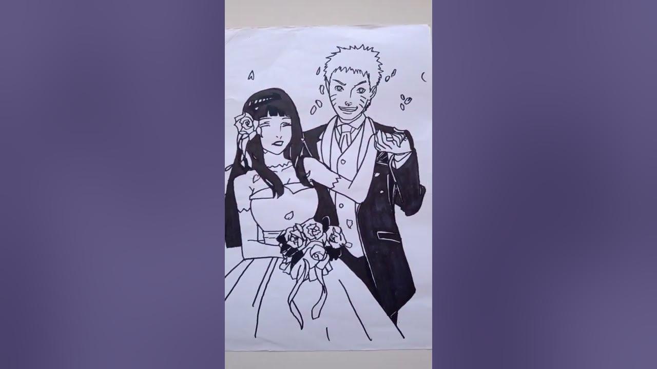 Drawing Naruto & Hinata wedding#shorts thumbnail