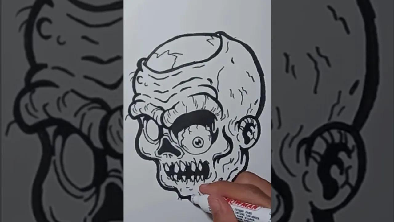 Menggambar Grafity Karakter Kepala Zombie #7 thumbnail