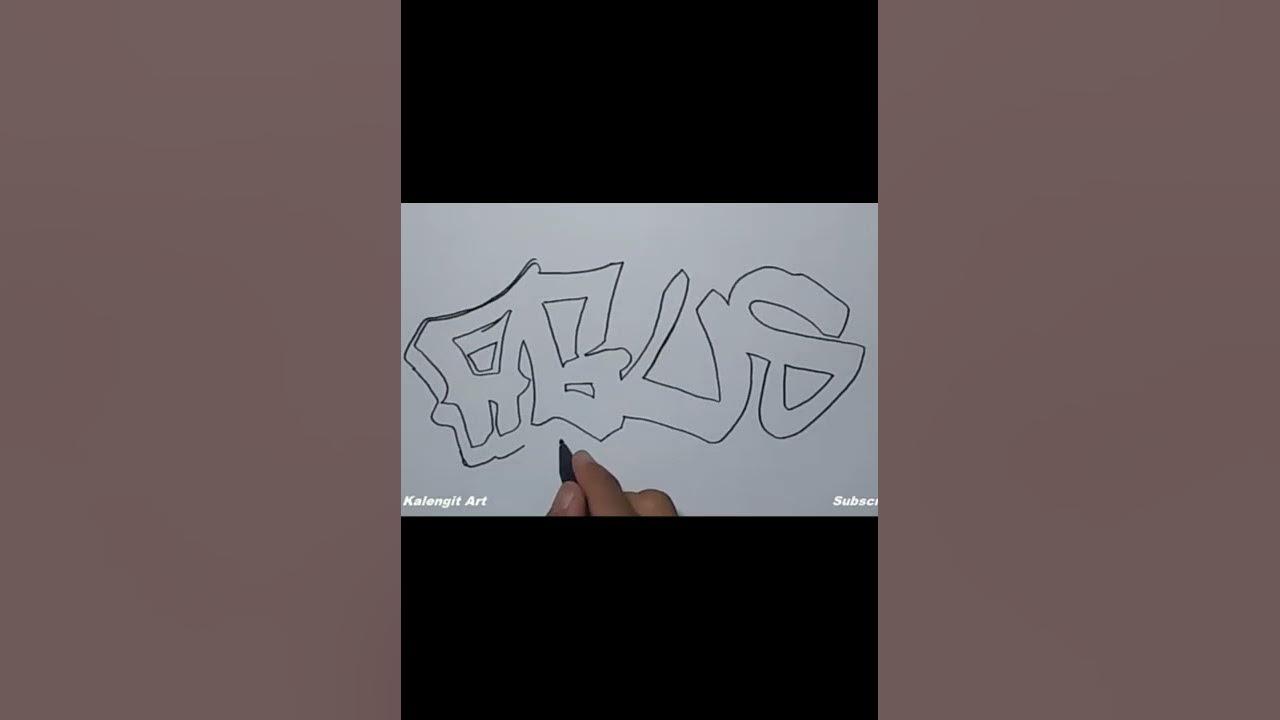 Drawing grafity name AGUS#shorts thumbnail