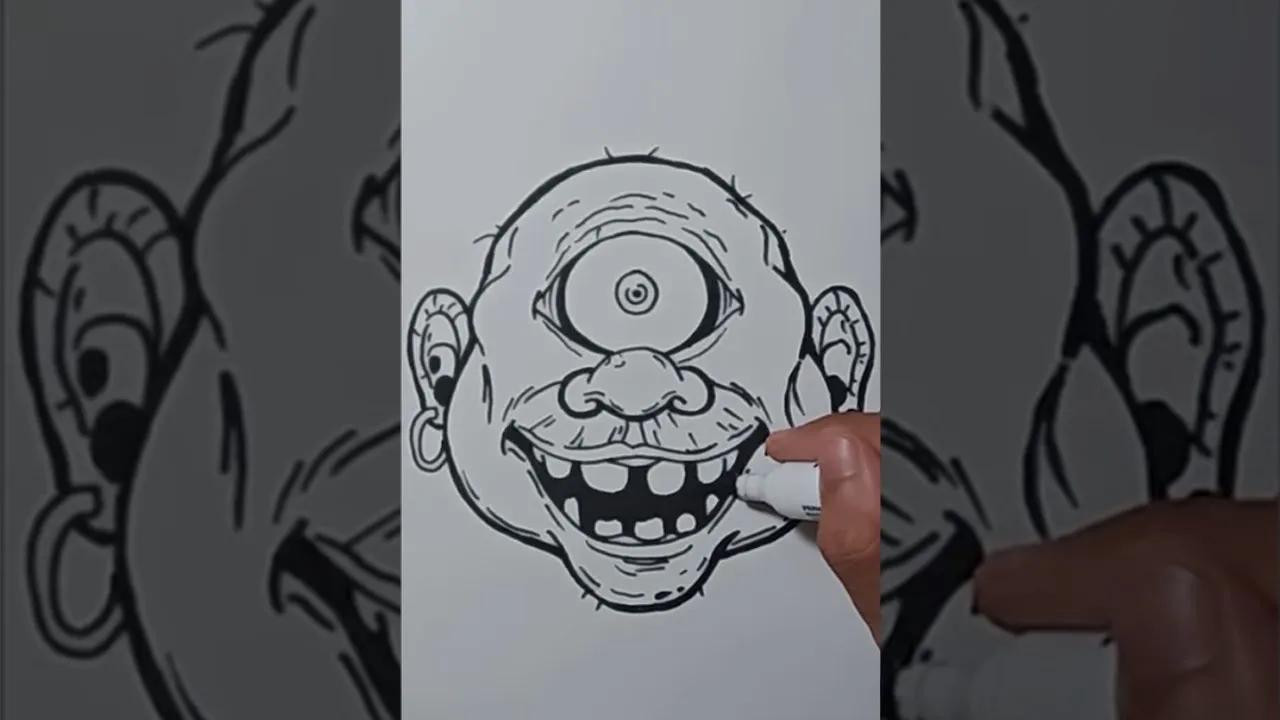 Menggambar Grafity Karakter Kepala Zombie #4 thumbnail