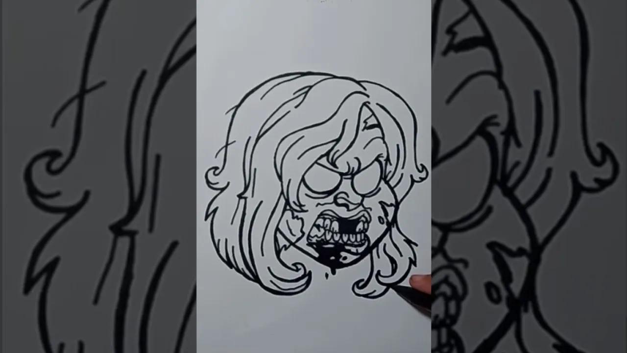 Menggambar Grafity Karakter Kepala Zombie #3 thumbnail