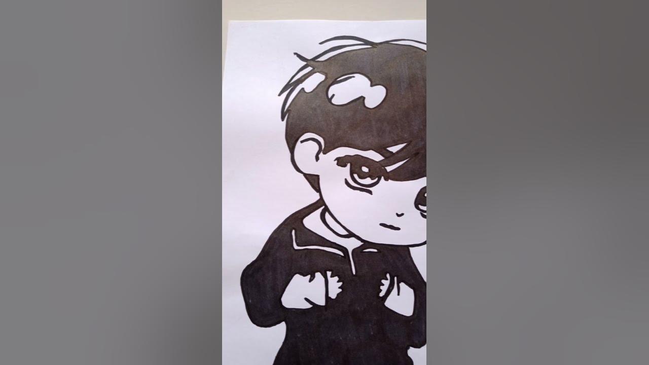 Drawing BTS V chibi #shorts thumbnail