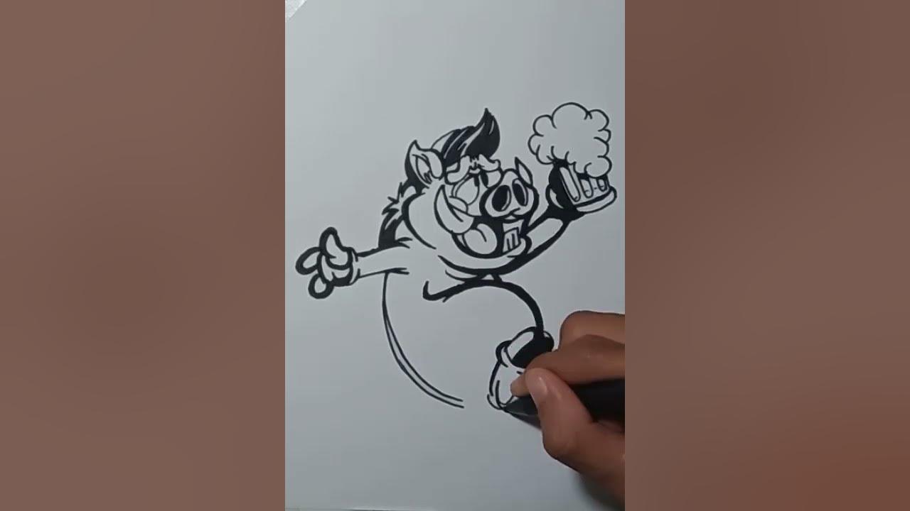 menggambar karakter grafiti Boar Beer thumbnail