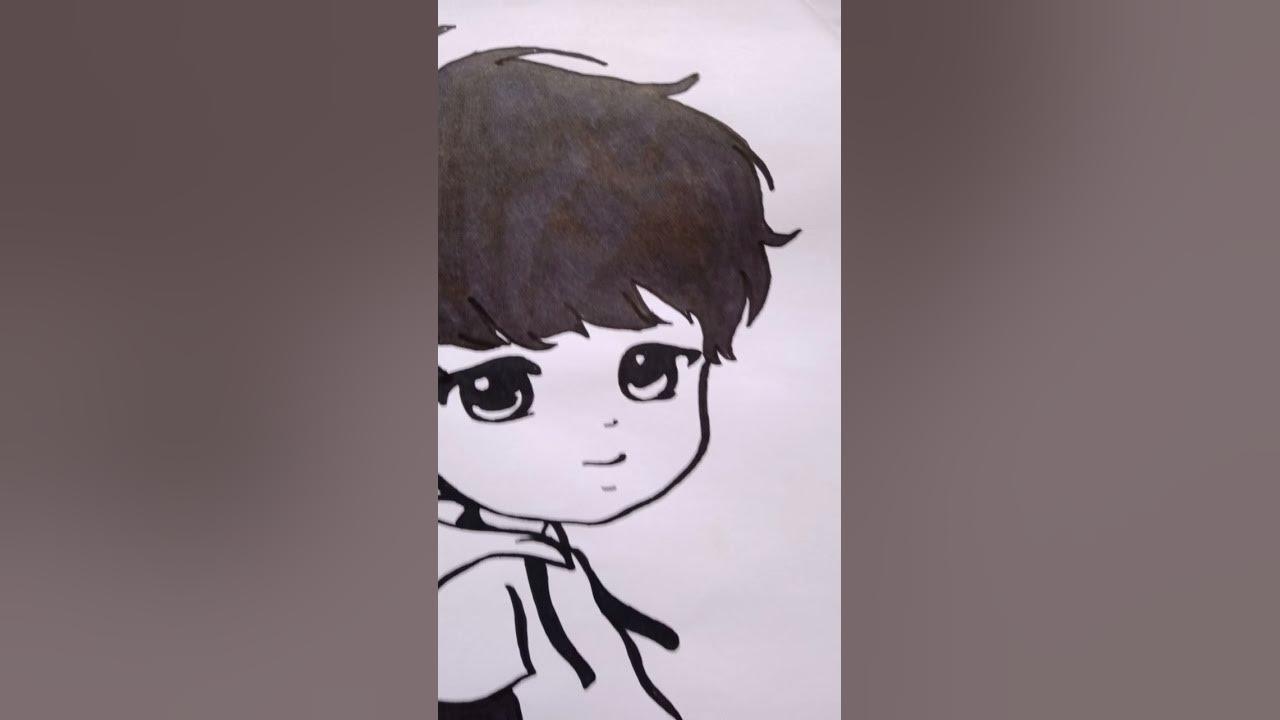 Drawing BTS JIMIN chibi #shorts thumbnail