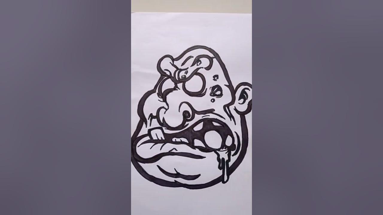 draw zombie head graffiti #shorts thumbnail