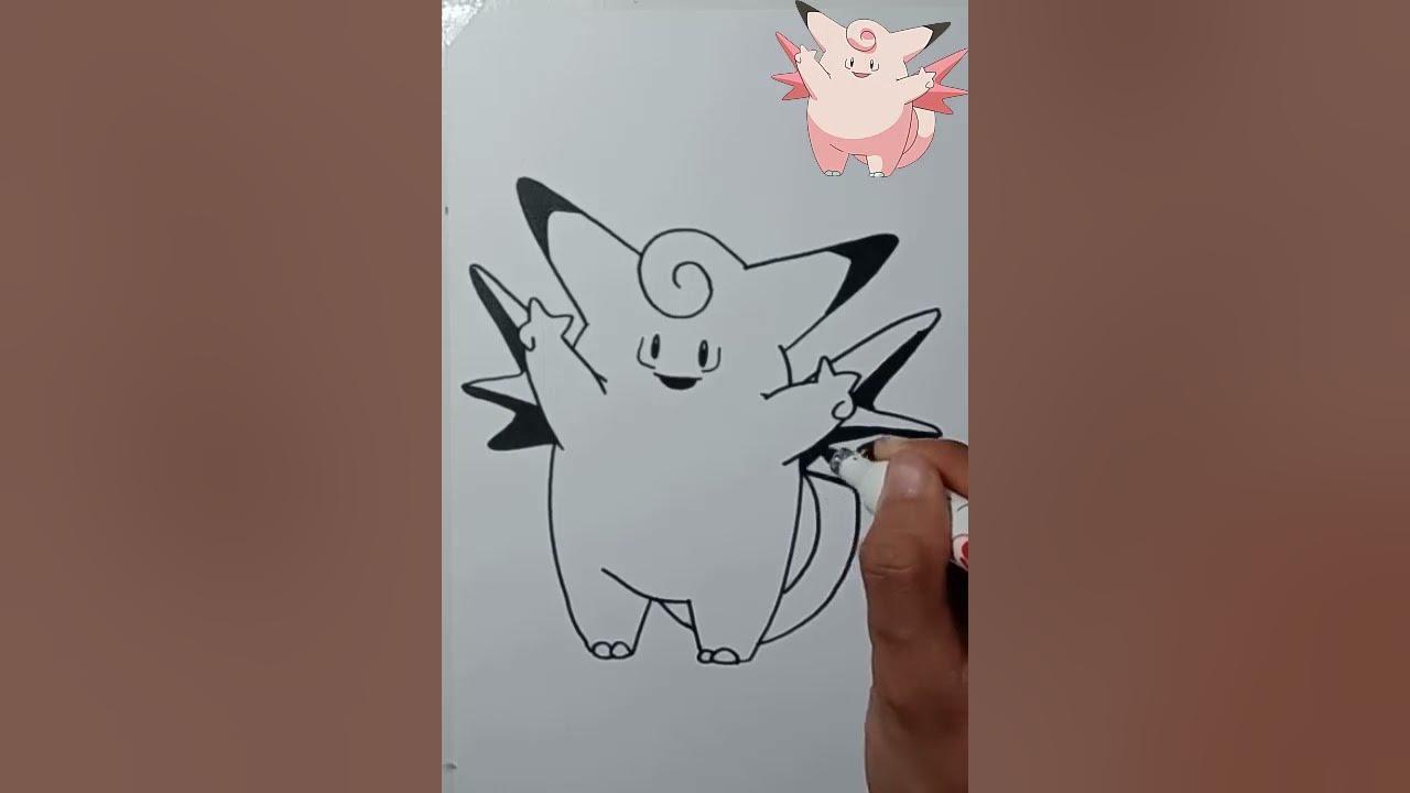 CARA MENGGAMBAR CLEFABLE MUDAH BANGET thumbnail