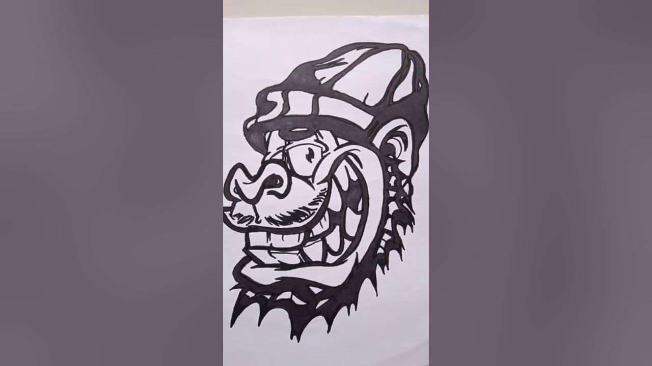 drawing smart monkey graffiti #shorts thumbnail