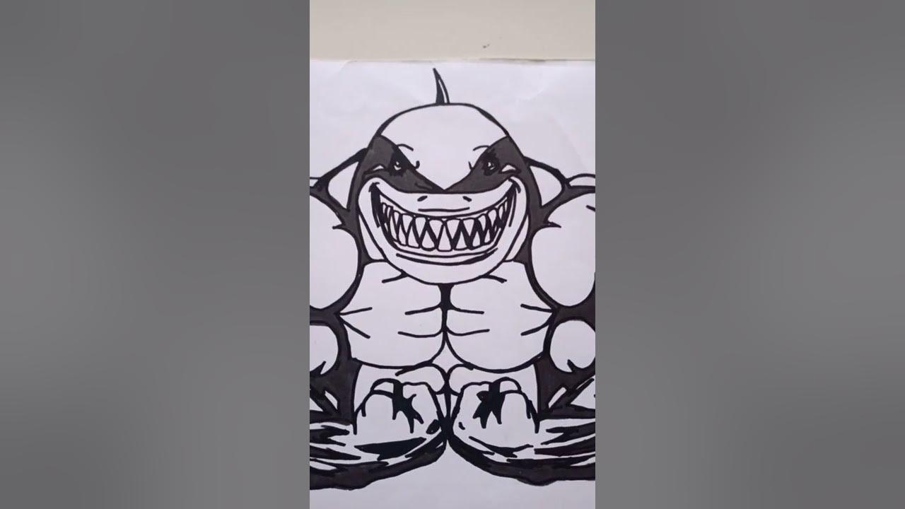 draw muscle shark graffiti #shorts thumbnail