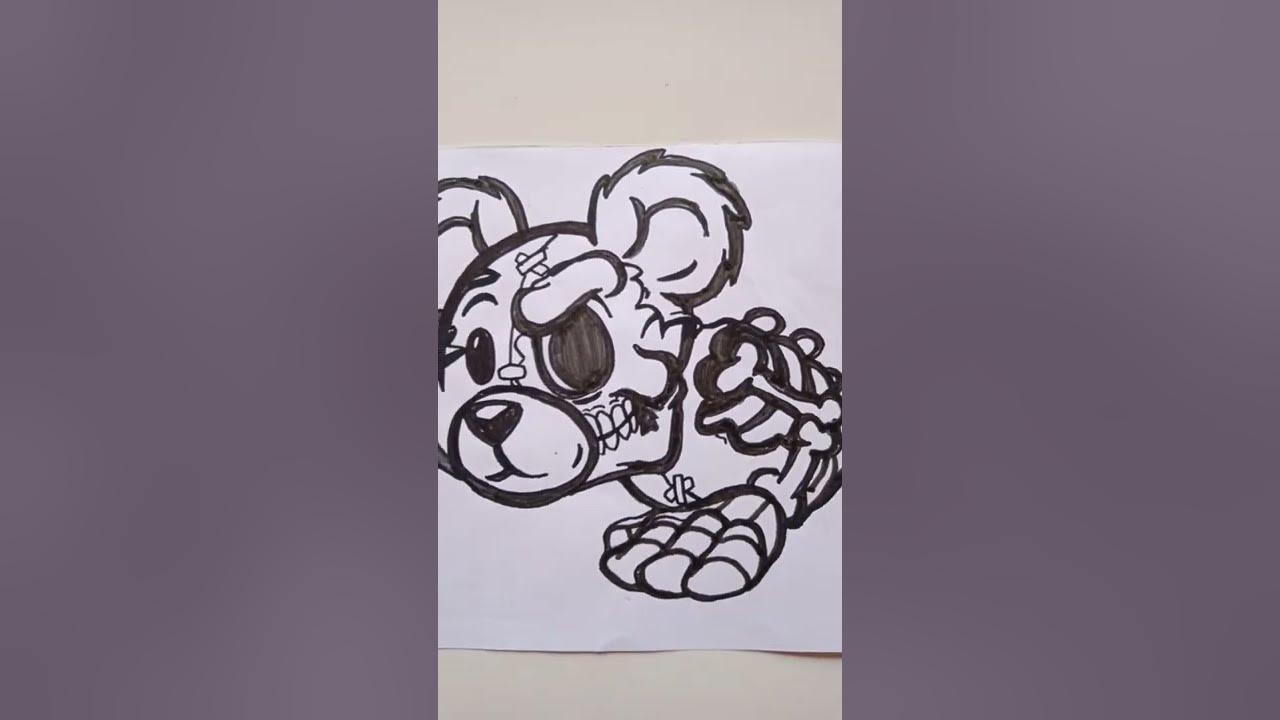 drawing teddy bear graffiti #shorts thumbnail