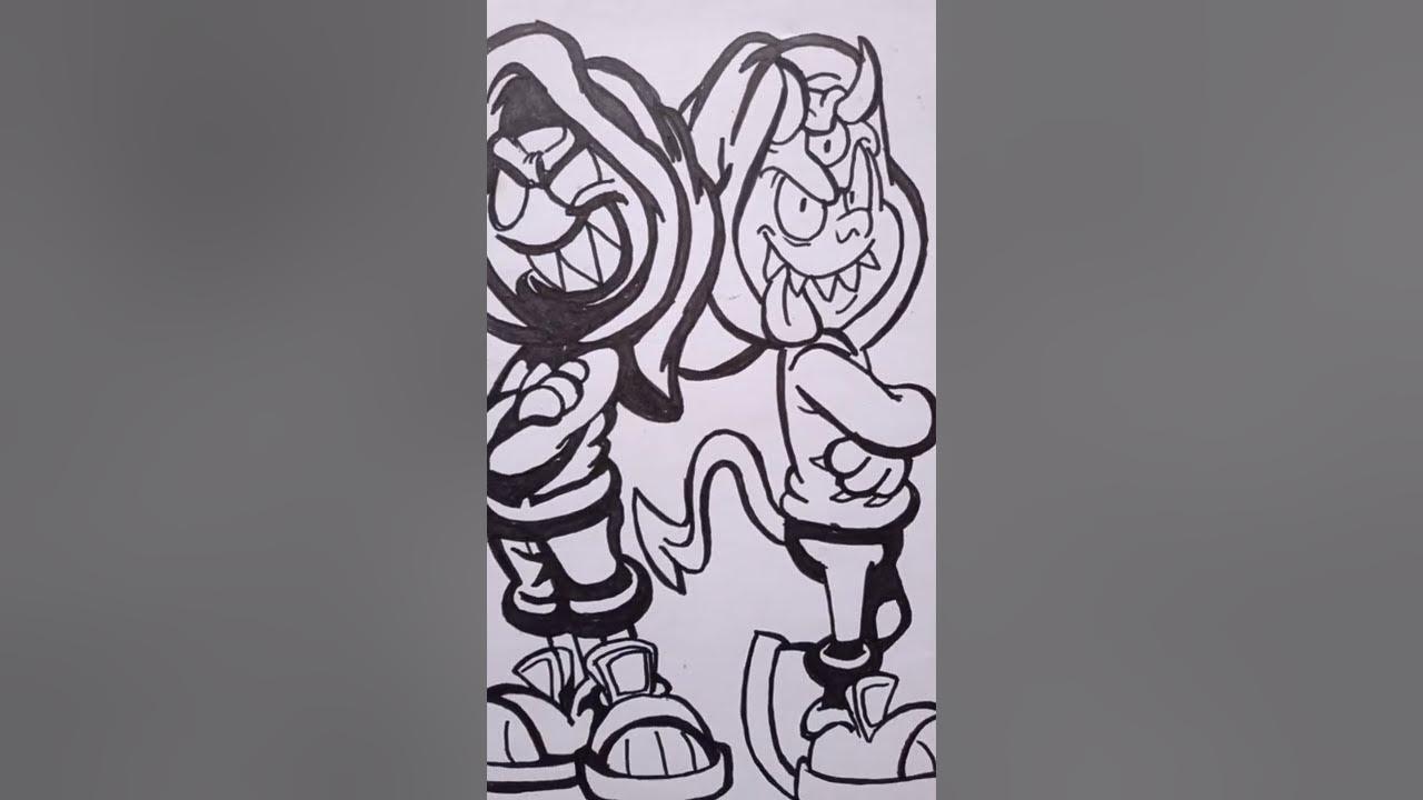 drawing two graffiti monsters #shorts thumbnail