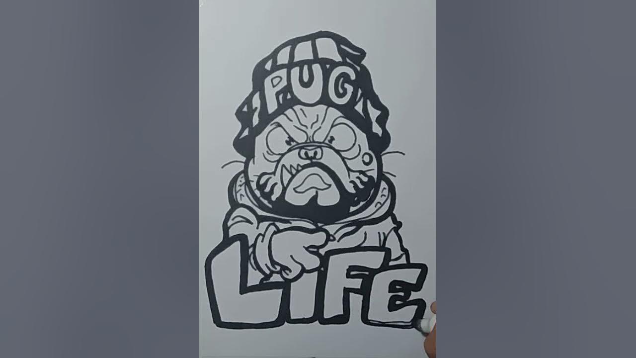 speed drawing graffiti dog character pug life #Shorts thumbnail