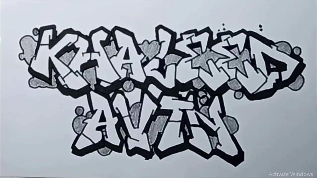 Menggambar Grafity Nama | KHALEED & AVIN | Riquest thumbnail