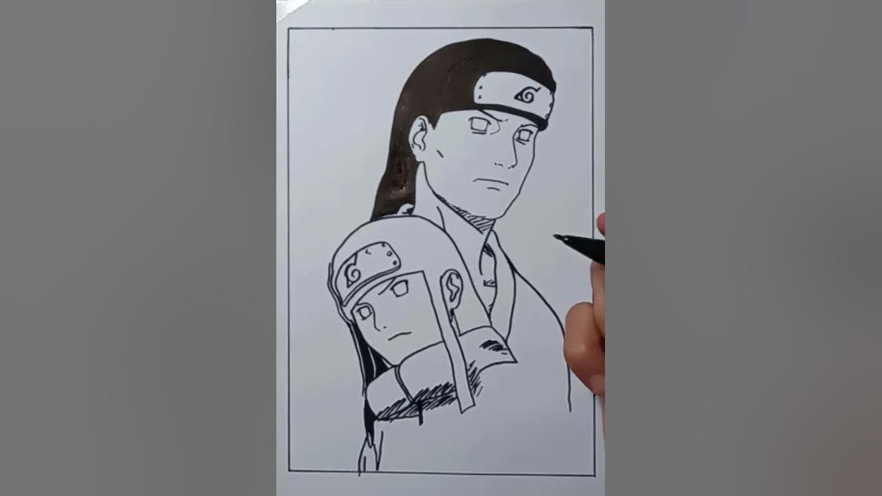 Drawing neji &  hizashi with marker #shorts thumbnail