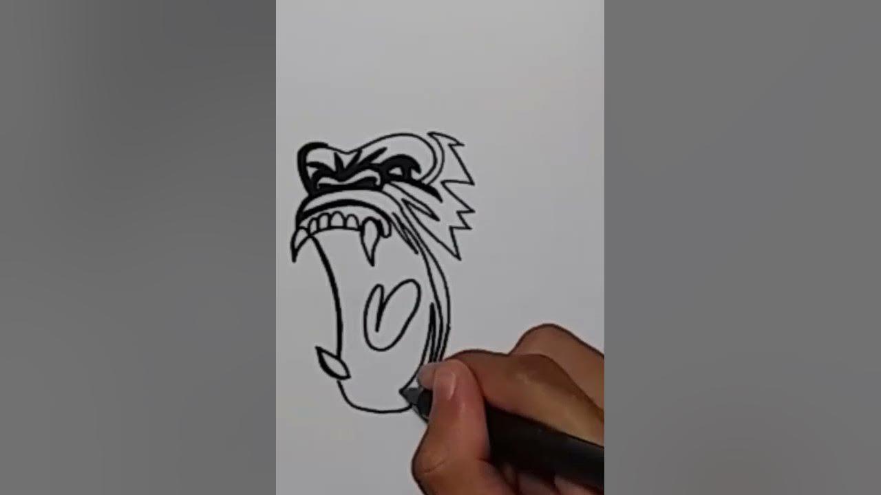 Drawing grafity karakter kingkong head#shorts thumbnail