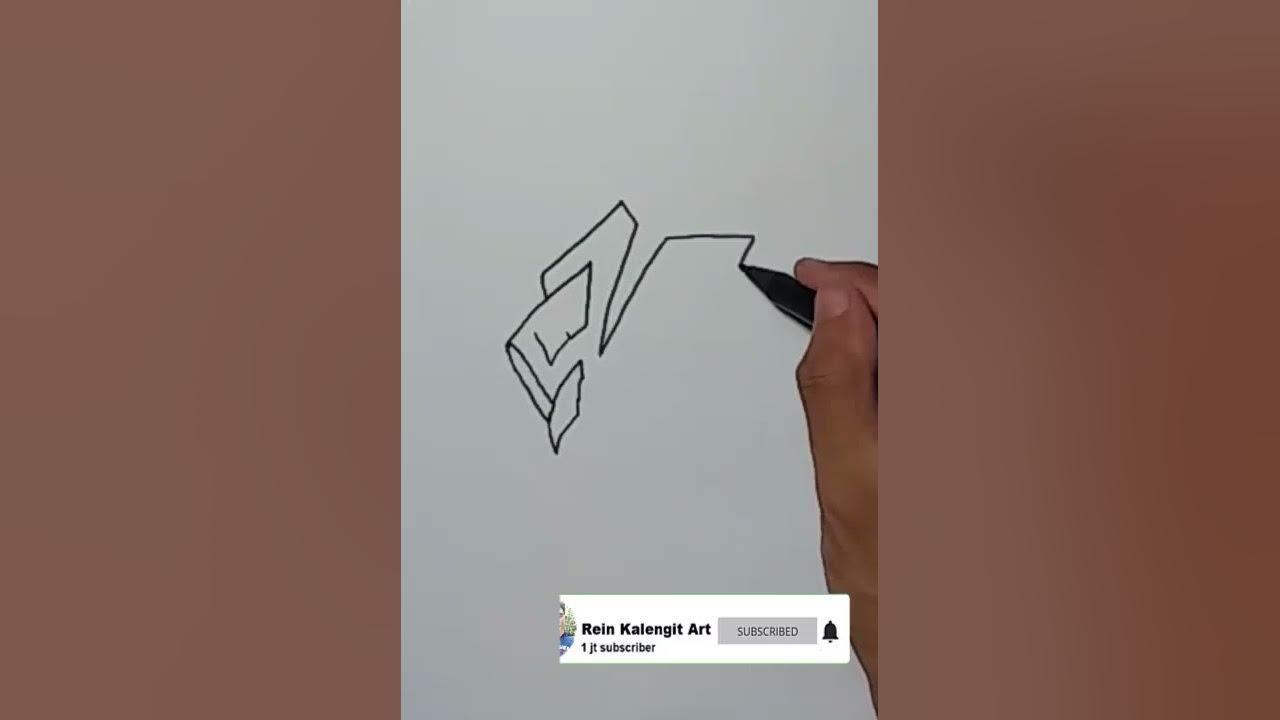 drawing grafity letter M#shorts thumbnail