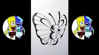 CARA MENGGAMBAR BUTTERFREE MUDAH BANGET thumbnail