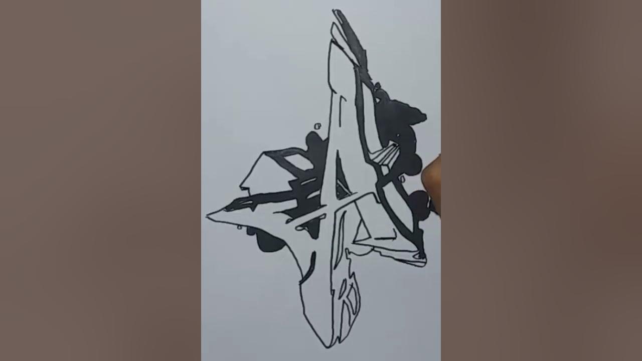 Drawing Grafity Letter A easy #Shorts thumbnail