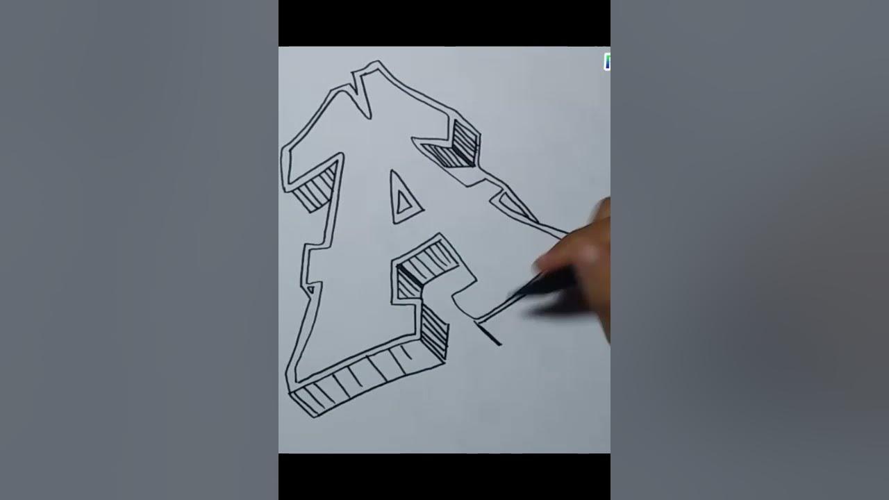 Drawing Grafity Letter A #Shorts thumbnail