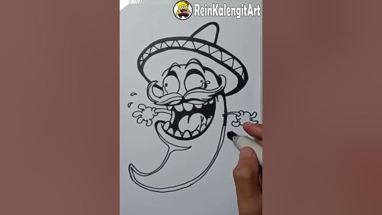 Menggambar Grafity Karakter Chili pepper Mexico thumbnail