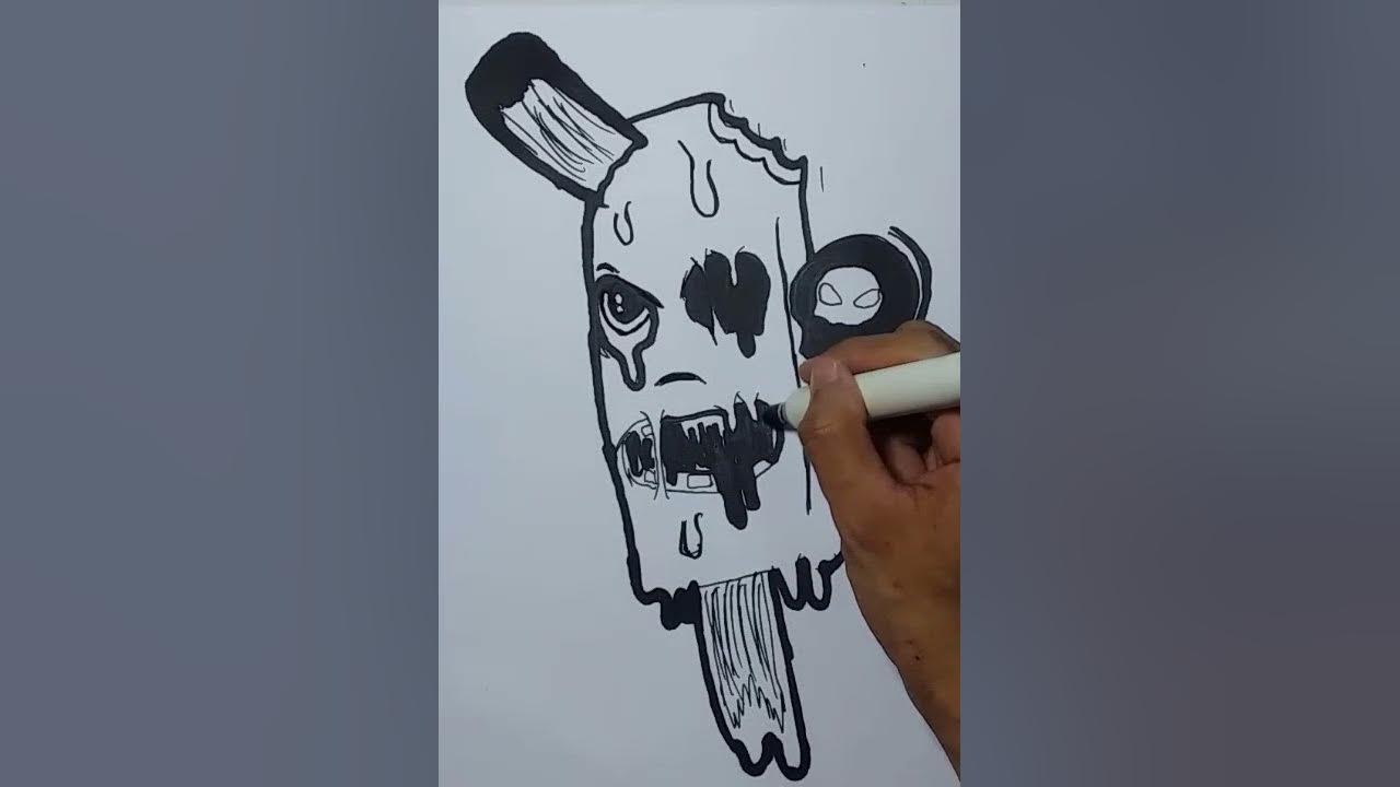 Drawing Grafity Karakter🍦Es krim Zombie💀💀💀(#Shorts) thumbnail