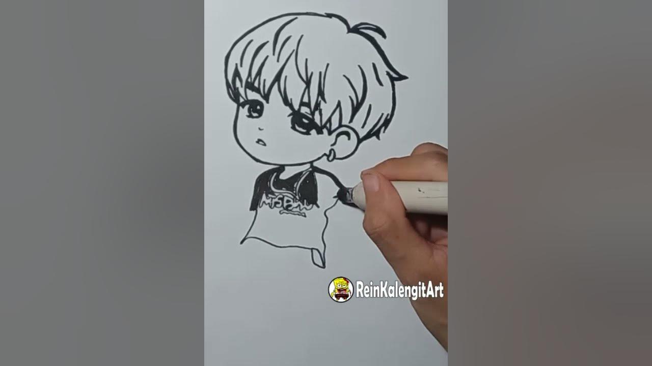 1 Menit #shorts Menggambar BTS CHIBI SUGA thumbnail