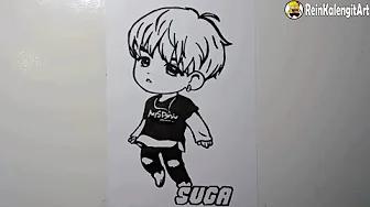 MENGGAMBAR BTS CHIBI SUGA thumbnail