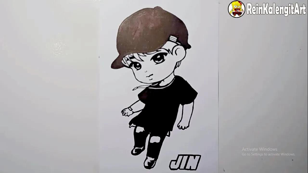 MENGGAMBAR BTS CHIBI JIN thumbnail