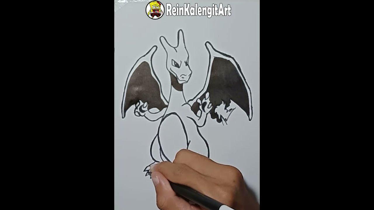 1 Menit #Shorts Menggambar Pokemon charizard thumbnail