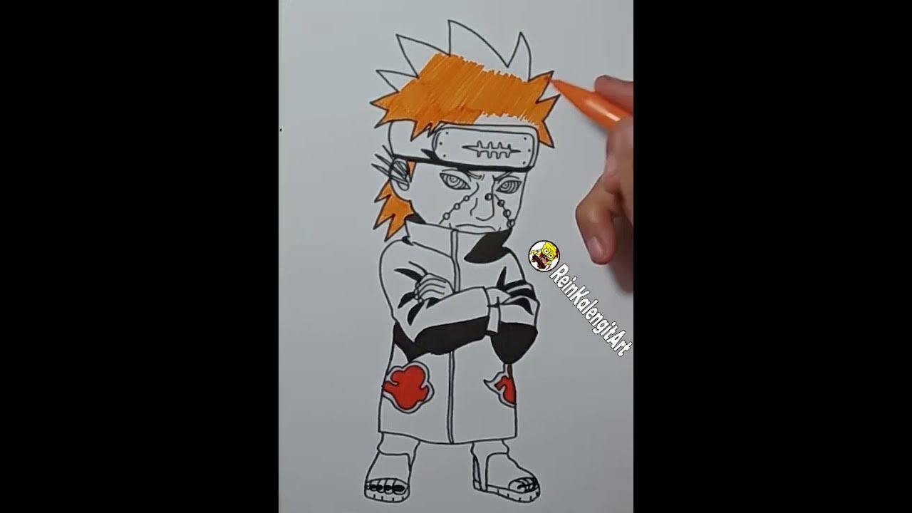 1 Menit #Shorts Menggambar Paint Akatsuki thumbnail