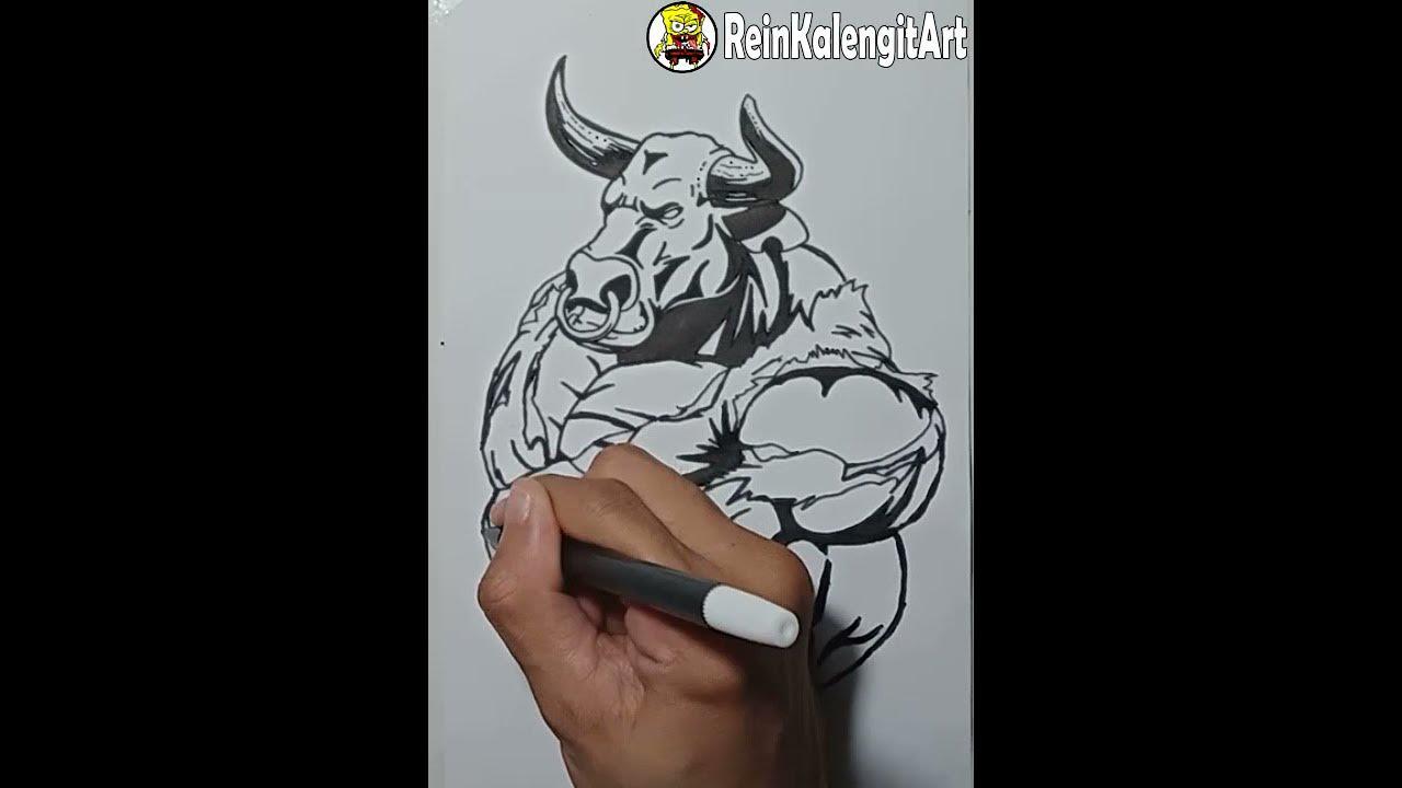 1 Menit #Shorts Menggambar Grafity Karakter Bulls Berotot 💪💪💪 thumbnail