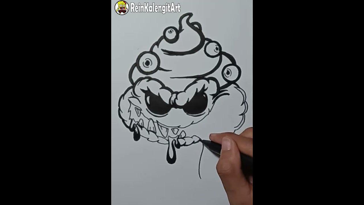 1 Menit #Shorts Menggambar Grafity Vector Karakter cake monster thumbnail