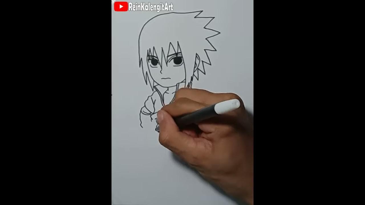 1 Menit #Shorts Menggambar Chibi Sasuke uchiha thumbnail