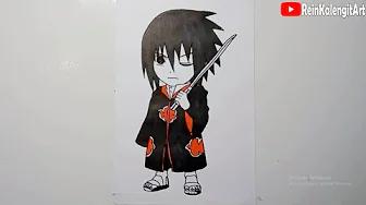 MENGGAMBAR CHIBI AKATSUKI SASUKE thumbnail