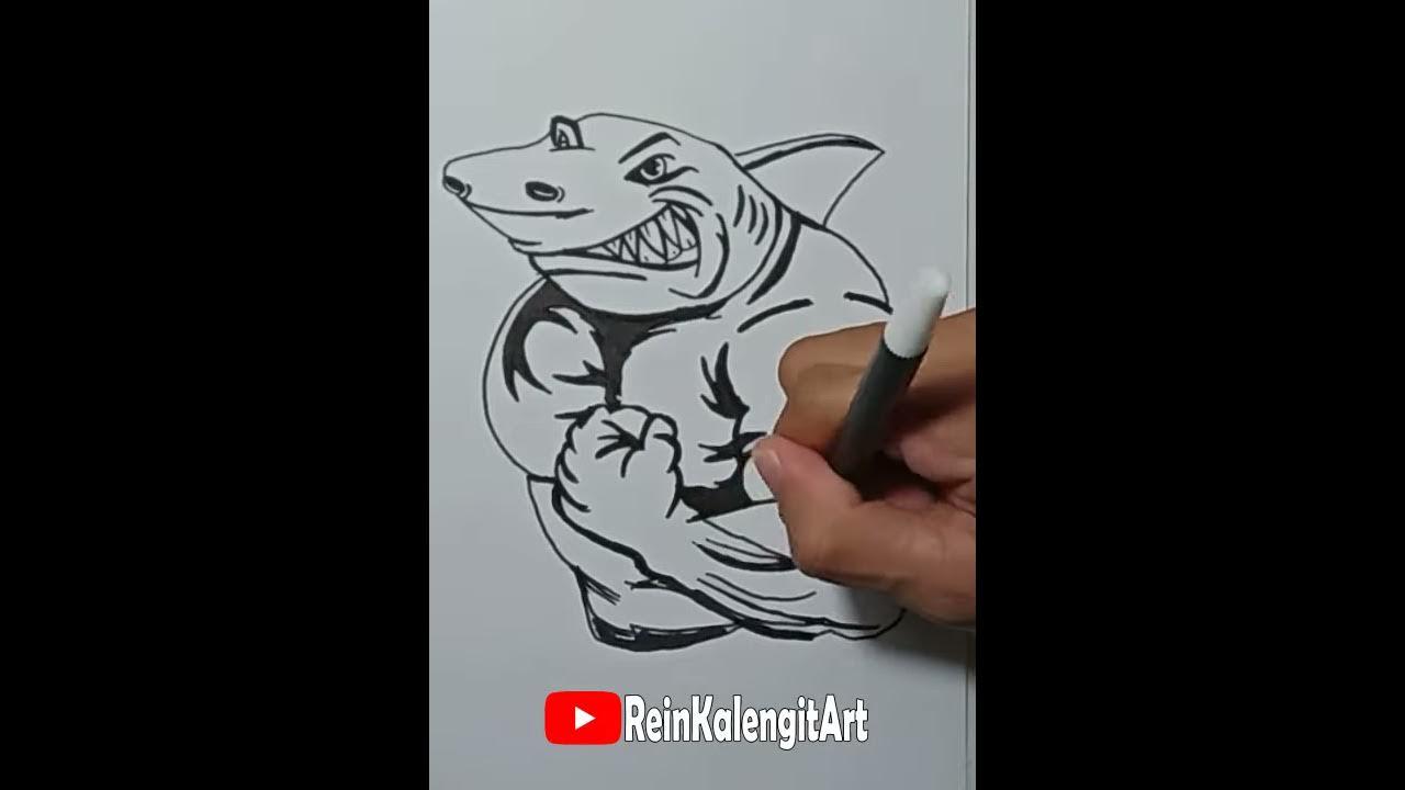 1 Menit #Shorts Menggambar Grafiti Vector Karakter Hiu🦈Berotot💪 thumbnail