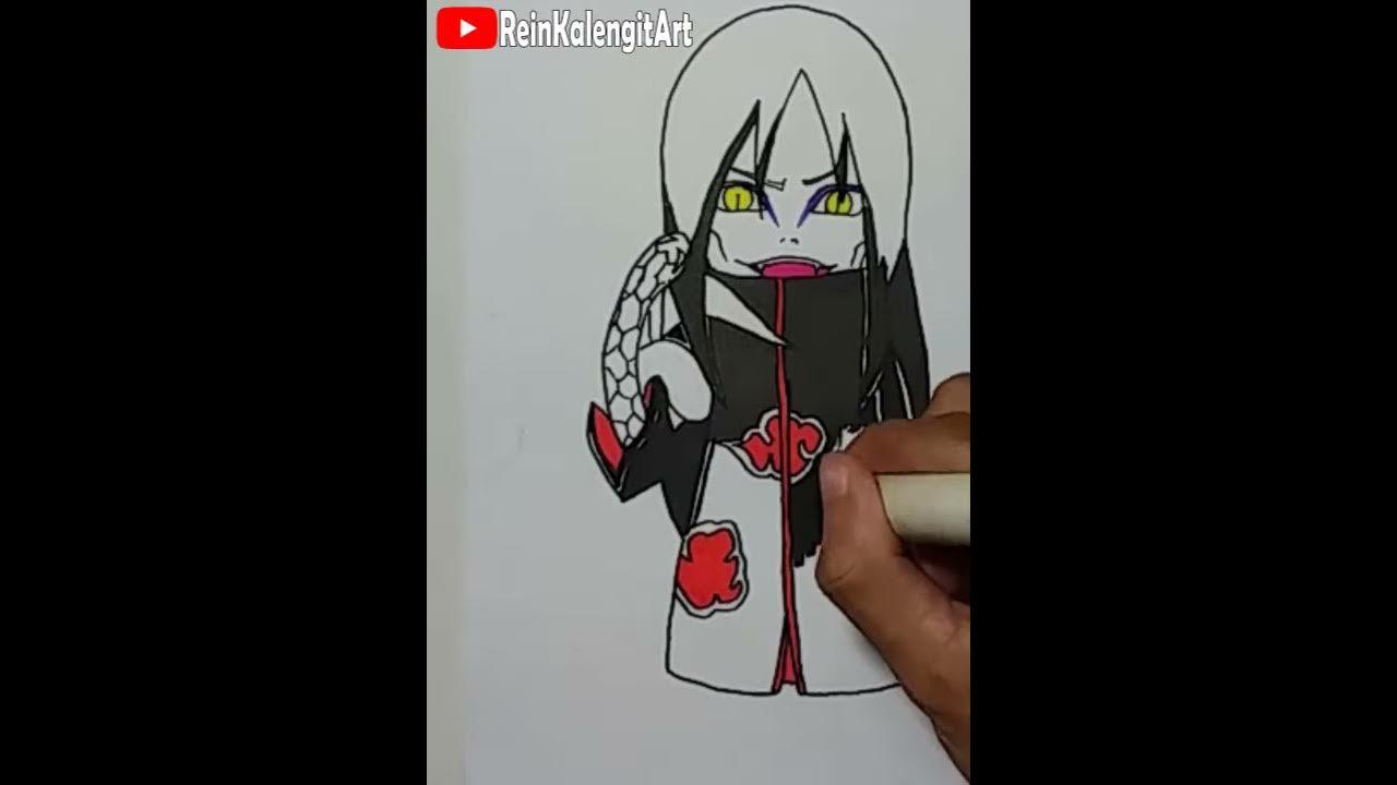 1 Menit # Shorts | Menggambar Orochimaru Akatsuki thumbnail